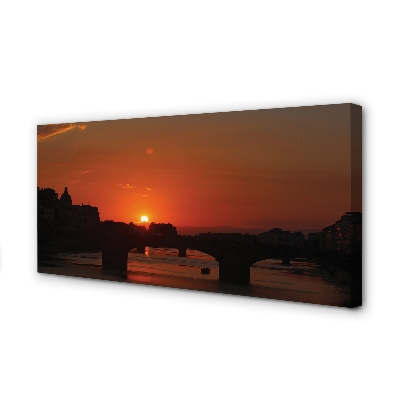 Quadro em tela Pôr do sol no Rio Itália