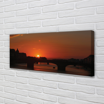 Quadro em tela Pôr do sol no Rio Itália