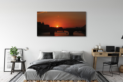 Quadro em tela Pôr do sol no Rio Itália