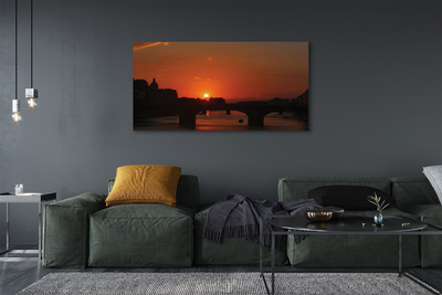 Quadro em tela Pôr do sol no Rio Itália