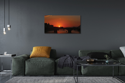 Quadro em tela Pôr do sol no Rio Itália