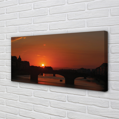 Quadro em tela Pôr do sol no Rio Itália