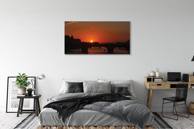 Quadro em tela Pôr do sol no Rio Itália