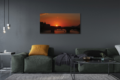 Quadro em tela Pôr do sol no Rio Itália