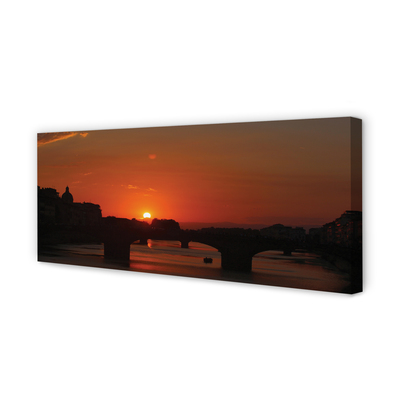 Quadro em tela Pôr do sol no Rio Itália