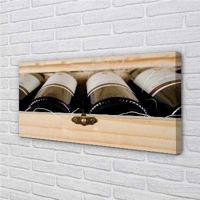 Quadro em tela Garrafas de vinho em uma caixa