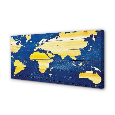 Quadro em tela Mapa em quadros azuis
