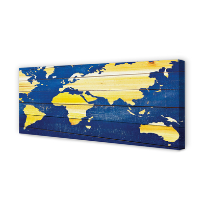 Quadro em tela Mapa em quadros azuis