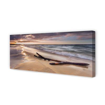 Pintura em tela Praia de Gdansk, pôr do sol no mar