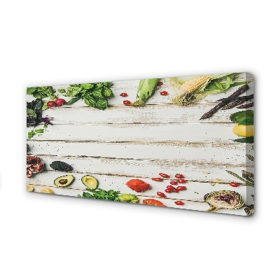 Quadro em tela Abacate, milho, espinafre