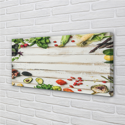 Quadro em tela Abacate, milho, espinafre