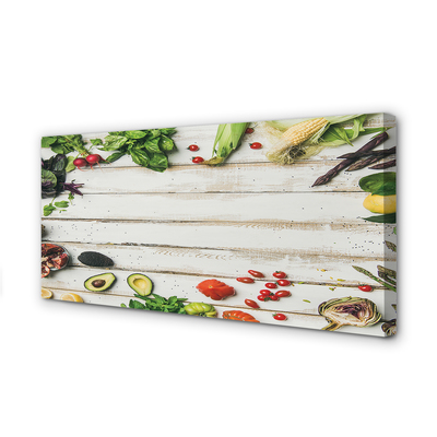 Quadro em tela Abacate, milho, espinafre