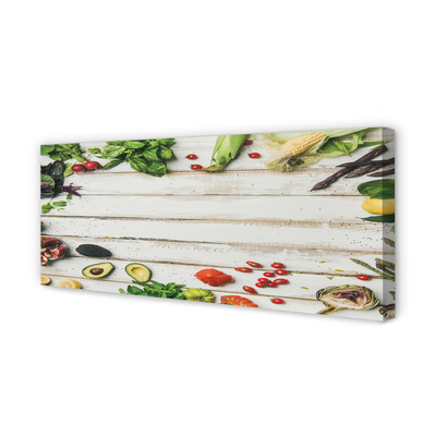 Quadro em tela Abacate, milho, espinafre