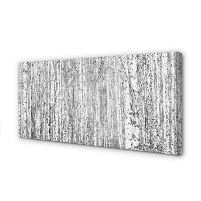 Pintura em tela Árvores florestais em preto e branco