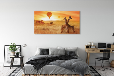 Pintura em tela Balões Girafa Sky