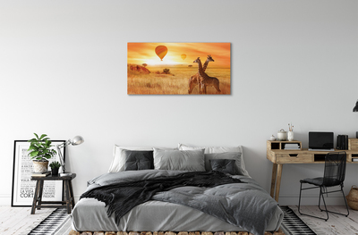 Pintura em tela Balões Girafa Sky