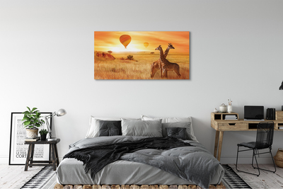 Pintura em tela Balões Girafa Sky