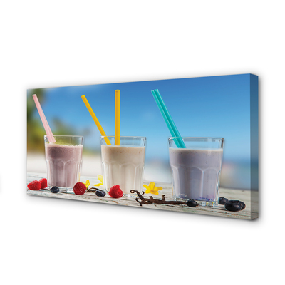 Pintura em tela Copo de coquetel com canudos coloridos