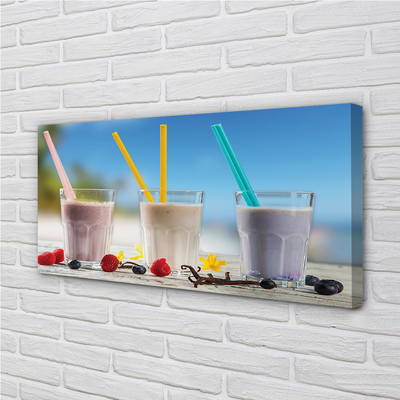 Pintura em tela Copo de coquetel com canudos coloridos