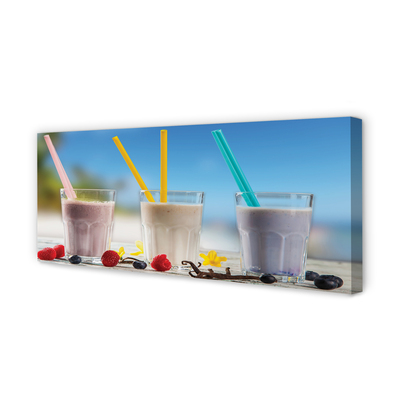 Pintura em tela Copo de coquetel com canudos coloridos