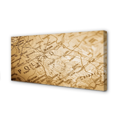 Pintura em tela Mapa da Polônia