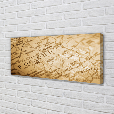 Pintura em tela Mapa da Polônia