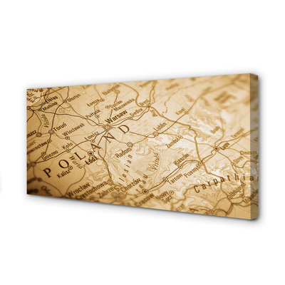 Pintura em tela Mapa da Polônia