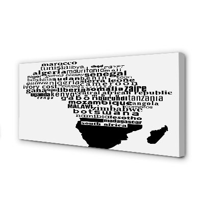 Quadro em tela Letras em preto e branco