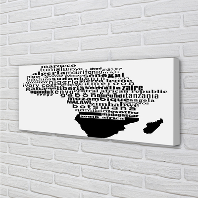 Quadro em tela Letras em preto e branco