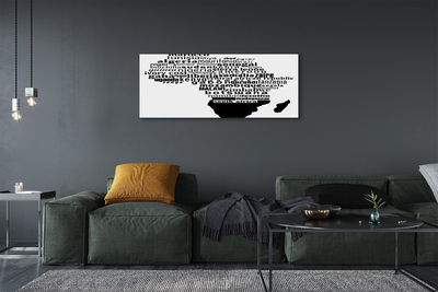 Quadro em tela Letras em preto e branco