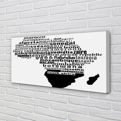 Quadro em tela Letras em preto e branco