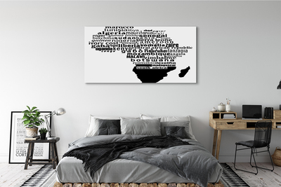 Quadro em tela Letras em preto e branco