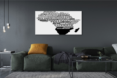 Quadro em tela Letras em preto e branco