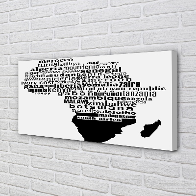 Quadro em tela Letras em preto e branco