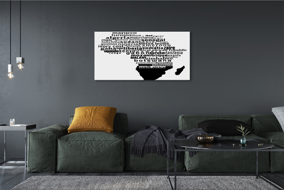 Quadro em tela Letras em preto e branco