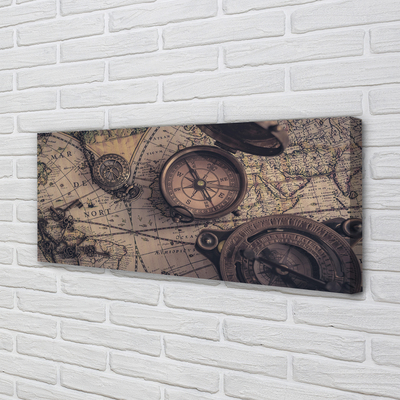 Quadro em tela Mapa da bússola