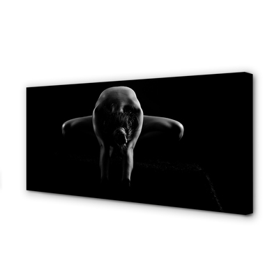 Quadro em tela Mulher em preto e branco