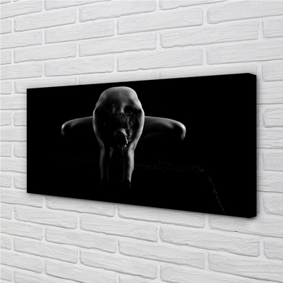 Quadro em tela Mulher em preto e branco