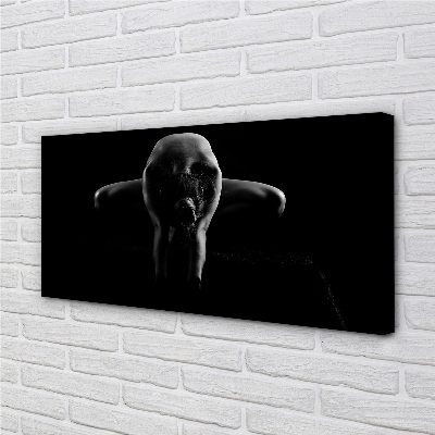 Quadro em tela Mulher em preto e branco