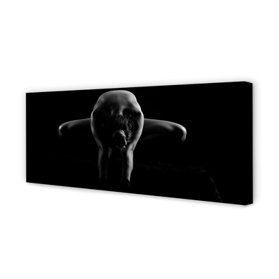 Quadro em tela Mulher em preto e branco