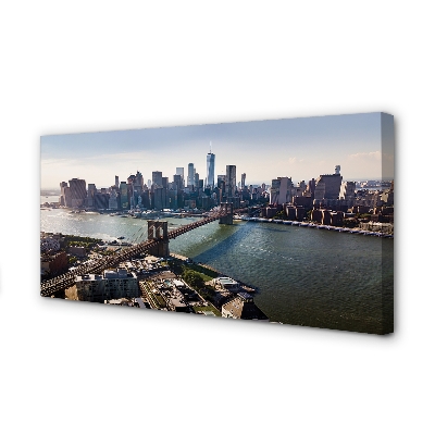 Pintura em tela Panorama dos arranha-céus da ponte