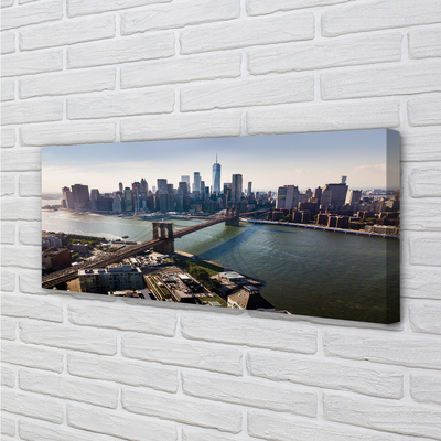 Pintura em tela Panorama dos arranha-céus da ponte