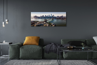 Pintura em tela Panorama dos arranha-céus da ponte