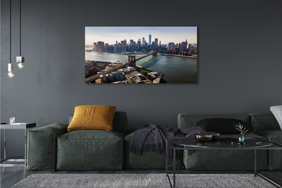 Pintura em tela Panorama dos arranha-céus da ponte