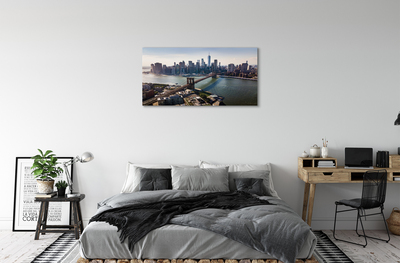 Pintura em tela Panorama dos arranha-céus da ponte