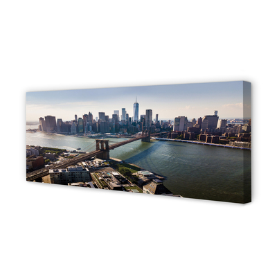 Pintura em tela Panorama dos arranha-céus da ponte