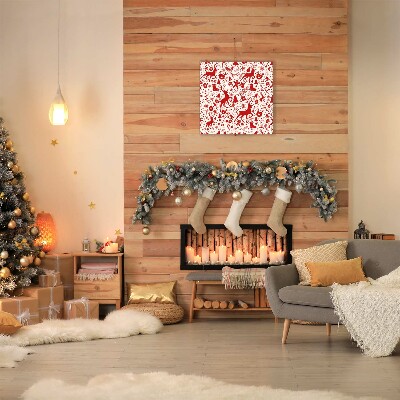 Quadro de parede em tela Decoração de Natal com Rena de Inverno