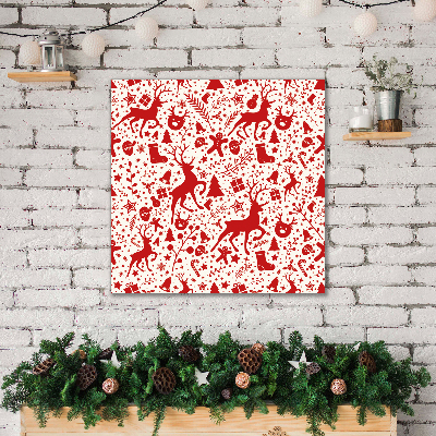 Quadro de parede em tela Decoração de Natal com Rena de Inverno