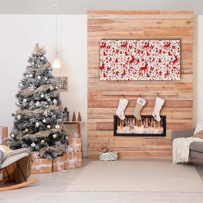 Quadro de parede em tela Decoração de Natal com Rena de Inverno
