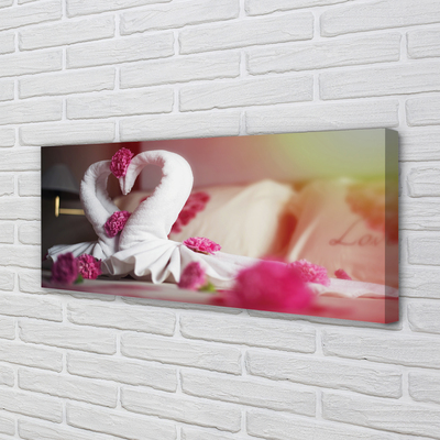 Pintura em tela Toalhas de flores de cisne